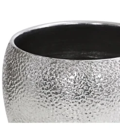 Dehner Keramik-Übertopf Rosella, Bauchig, Silber -Progarden Pflanzen Verkäufe 3136926 PR DE 001 KeramikTopfRosellaChromDehnerExpressHerzig