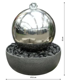 Dehner Edelstahl-Gartenbrunnen Globe, Ca. Ø32/H52 Cm -Progarden Pflanzen Verkäufe 3257623 WE BG 001 EdelstahlGartenbrunnenGlobe