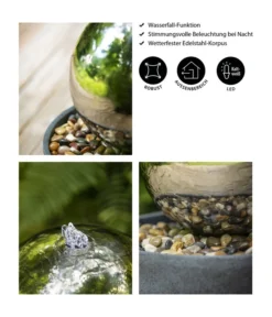 Dehner Edelstahl-Gartenbrunnen Globe, Ca. Ø32/H52 Cm -Progarden Pflanzen Verkäufe 3257623 WE IG 001 DehnerEdelstahlGartenbrunnenGlobe