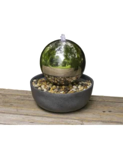 Dehner Edelstahl-Gartenbrunnen Globe, Ca. Ø32/H52 Cm -Progarden Pflanzen Verkäufe 3257623 WE MO 001 EdelstahlGartenbrunnenGlobeNEU