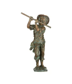 Rottenecker Bronzefigur Flötenspieler Für Den Außenbereich, 42 Cm