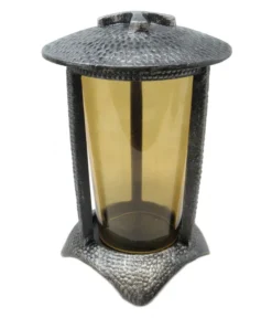 Moll Grablampe, Guss/Glas, Silber, Ca. H20 Cm