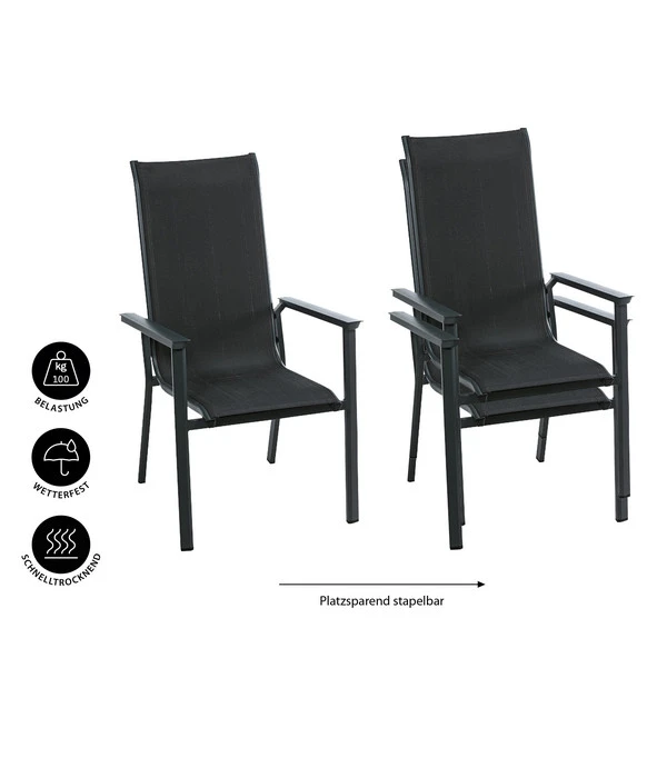 Dehner Stapelstuhl Cleveland, Dunkelgrau 5 Dehner Stapelstuhl Cleveland, Dunkelgrau – Bild 5