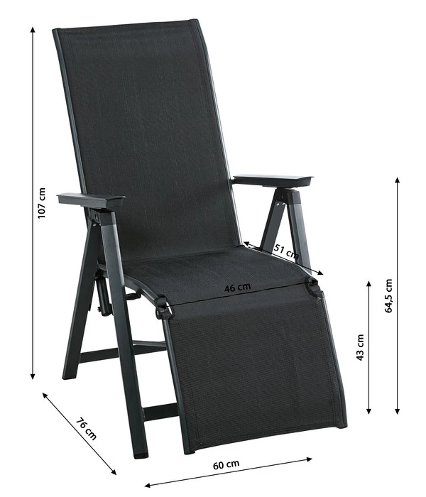 Dehner Relaxsessel Cleveland, Dunkelgrau 5 Dehner Relaxsessel Cleveland, Dunkelgrau – Bild 5